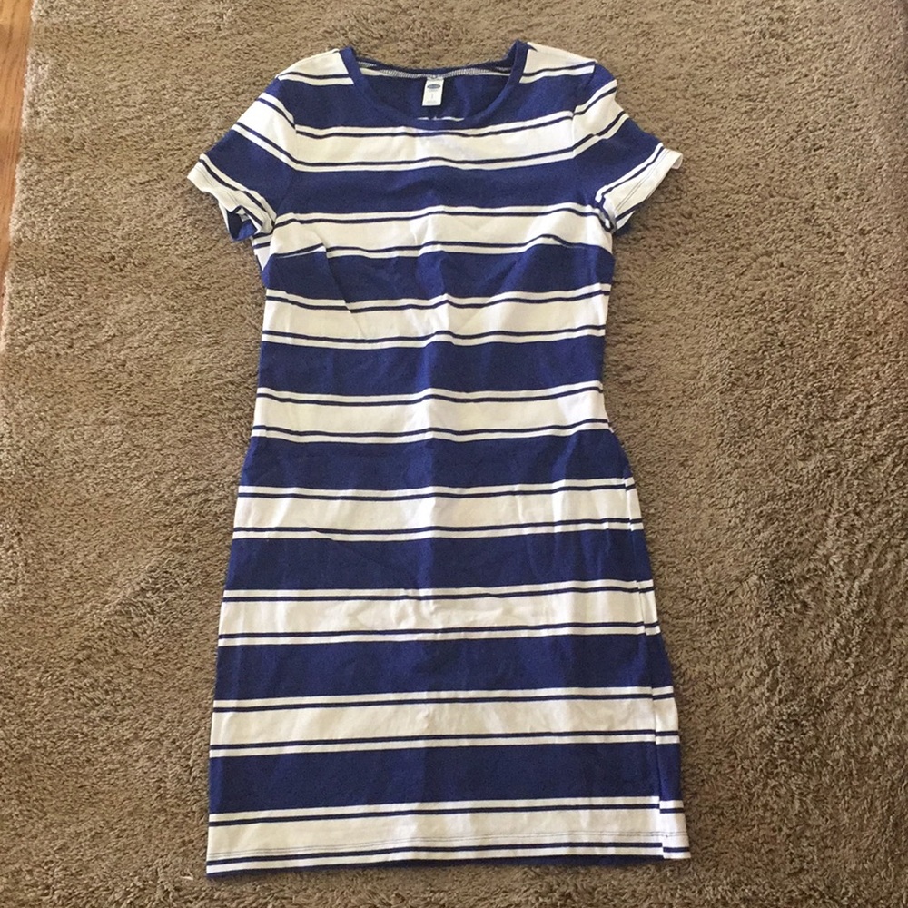 Blue and white dress